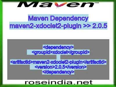 Maven dependency of maven2-xdoclet2-plugin version 2.0.5