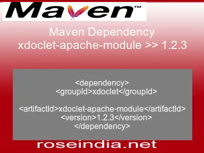 Maven dependency of xdoclet-apache-module version 1.2.3