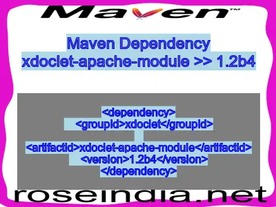 Maven dependency of xdoclet-apache-module version 1.2b4