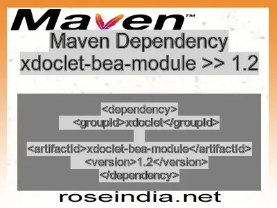 Maven dependency of xdoclet-bea-module version 1.2