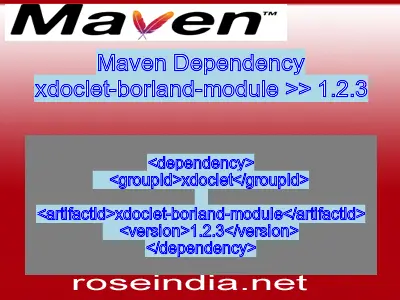 Maven dependency of xdoclet-borland-module version 1.2.3