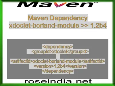 Maven dependency of xdoclet-borland-module version 1.2b4