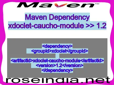 Maven dependency of xdoclet-caucho-module version 1.2