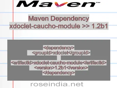 Maven dependency of xdoclet-caucho-module version 1.2b1