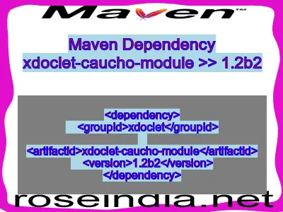 Maven dependency of xdoclet-caucho-module version 1.2b2