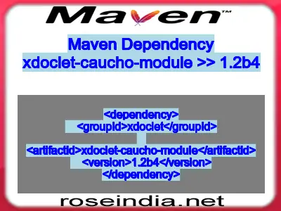 Maven dependency of xdoclet-caucho-module version 1.2b4