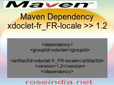 Maven dependency of xdoclet-fr_FR-locale version 1.2