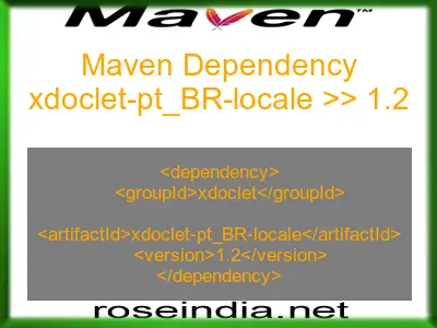 Maven dependency of xdoclet-pt_BR-locale version 1.2