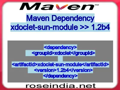 Maven dependency of xdoclet-sun-module version 1.2b4