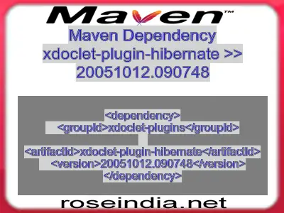 Maven dependency of xdoclet-plugin-hibernate version 20051012.090748