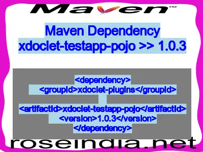 Maven dependency of xdoclet-testapp-pojo version 1.0.3