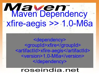 Maven dependency of xfire-aegis version 1.0-M6a