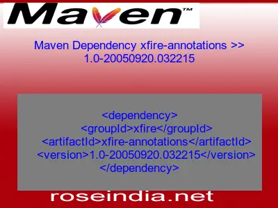 Maven dependency of xfire-annotations version 1.0-20050920.032215