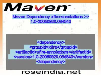 Maven dependency of xfire-annotations version 1.0-20050920.034640