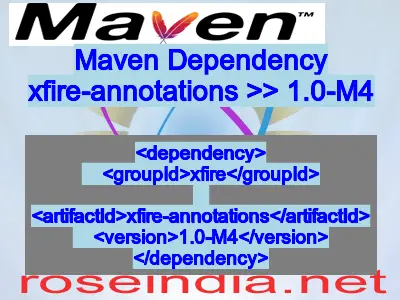 Maven dependency of xfire-annotations version 1.0-M4