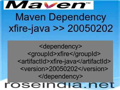 Maven dependency of xfire-java version 20050202