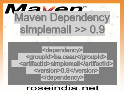 Maven dependency of simplemail version 0.9