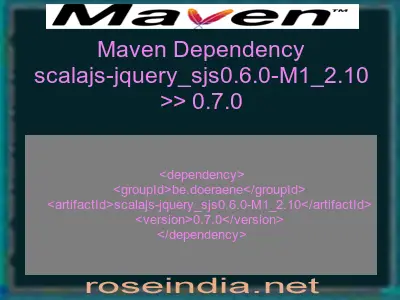 Maven dependency of scalajs-jquery_sjs0.6.0-M1_2.10 version 0.7.0