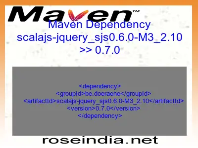 Maven dependency of scalajs-jquery_sjs0.6.0-M3_2.10 version 0.7.0