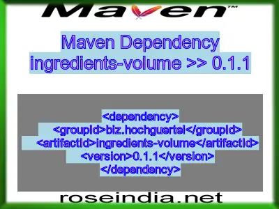 Maven dependency of ingredients-volume version 0.1.1