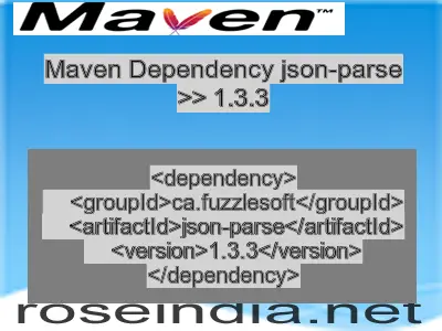 Maven dependency of json-parse version 1.3.3