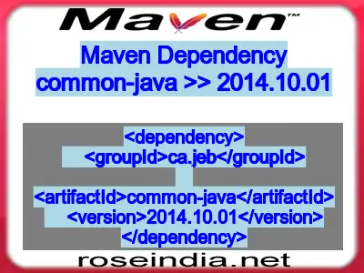 Maven dependency of common-java version 2014.10.01