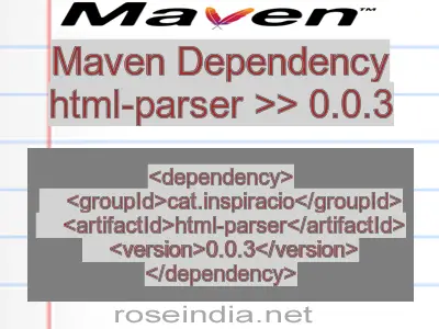 Maven dependency of html-parser version 0.0.3