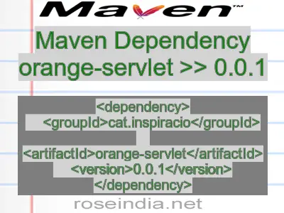 Maven dependency of orange-servlet version 0.0.1