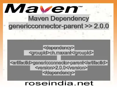 Maven dependency of genericconnector-parent version 2.0.0