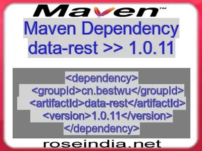 Maven dependency of data-rest version 1.0.11