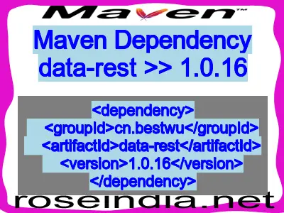 Maven dependency of data-rest version 1.0.16