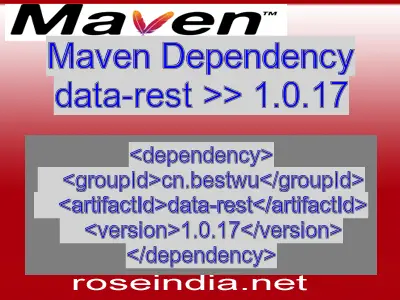 Maven dependency of data-rest version 1.0.17