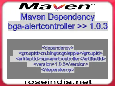 Maven dependency of bga-alertcontroller version 1.0.3