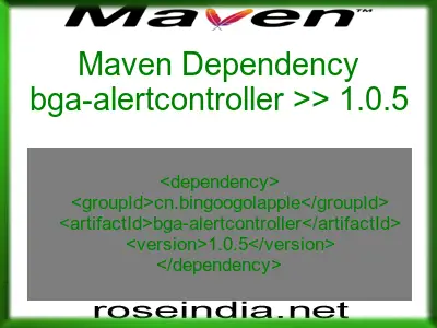 Maven dependency of bga-alertcontroller version 1.0.5