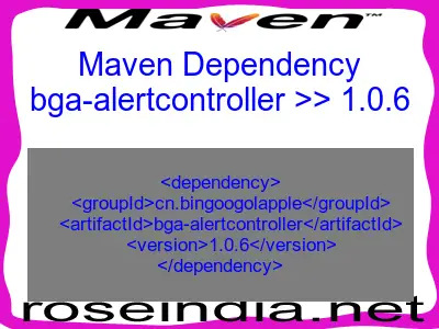 Maven dependency of bga-alertcontroller version 1.0.6