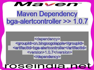 Maven dependency of bga-alertcontroller version 1.0.7