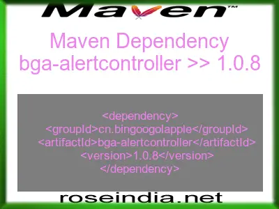 Maven dependency of bga-alertcontroller version 1.0.8