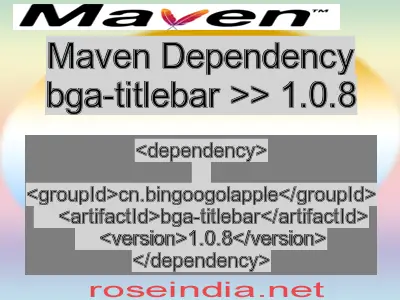 Maven dependency of bga-titlebar version 1.0.8