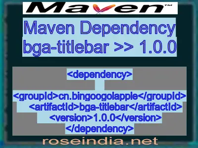 Maven dependency of bga-titlebar version 1.0.0