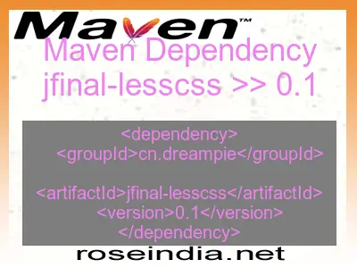 Maven dependency of jfinal-lesscss version 0.1