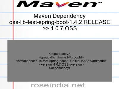 Maven dependency of oss-lib-test-spring-boot-1.4.2.RELEASE version 1.0.7.OSS