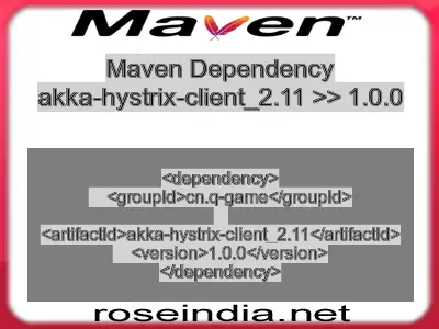 Maven dependency of akka-hystrix-client_2.11 version 1.0.0