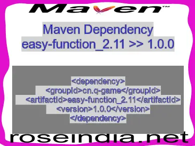 Maven dependency of easy-function_2.11 version 1.0.0