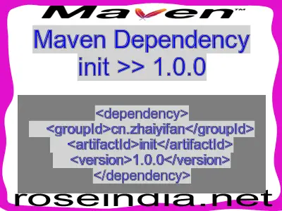 Maven dependency of init version 1.0.0