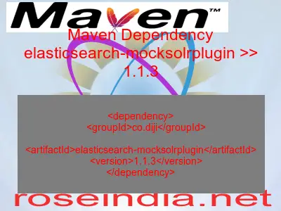 Maven dependency of elasticsearch-mocksolrplugin version 1.1.3