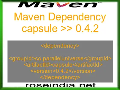 Maven dependency of capsule version 0.4.2