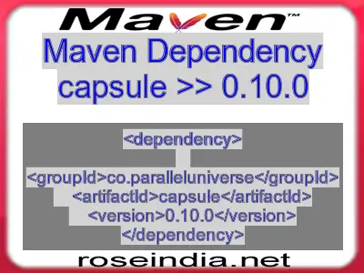 Maven dependency of capsule version 0.10.0