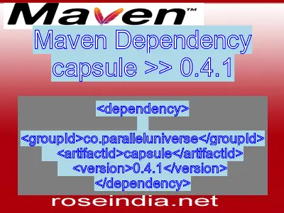 Maven dependency of capsule version 0.4.1