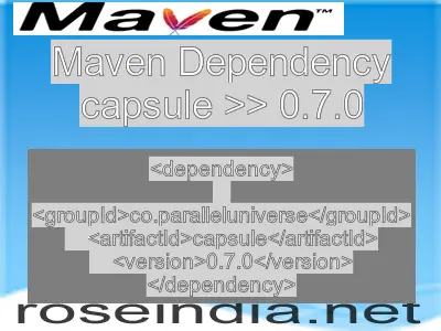 Maven dependency of capsule version 0.7.0