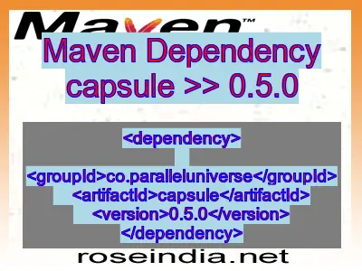 Maven dependency of capsule version 0.5.0